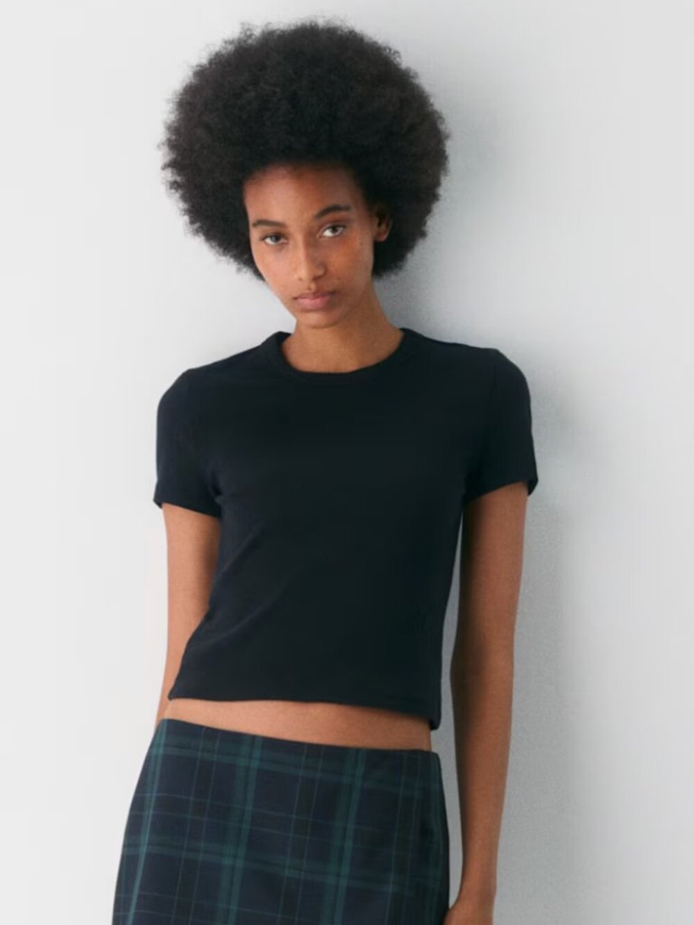 Sunday Best Black Ribbed T-Shirt XS